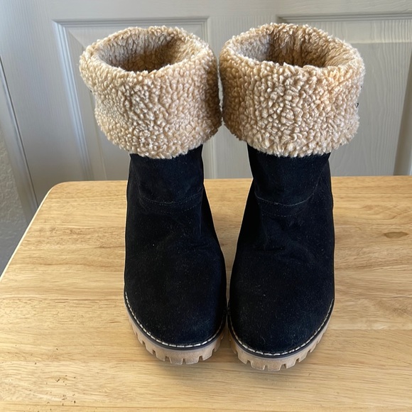 Women’s Fashion Winter Plus Fleece Warmth, Snow Lamb Wool, Thick Wedge Heel boot - Picture 6 of 12